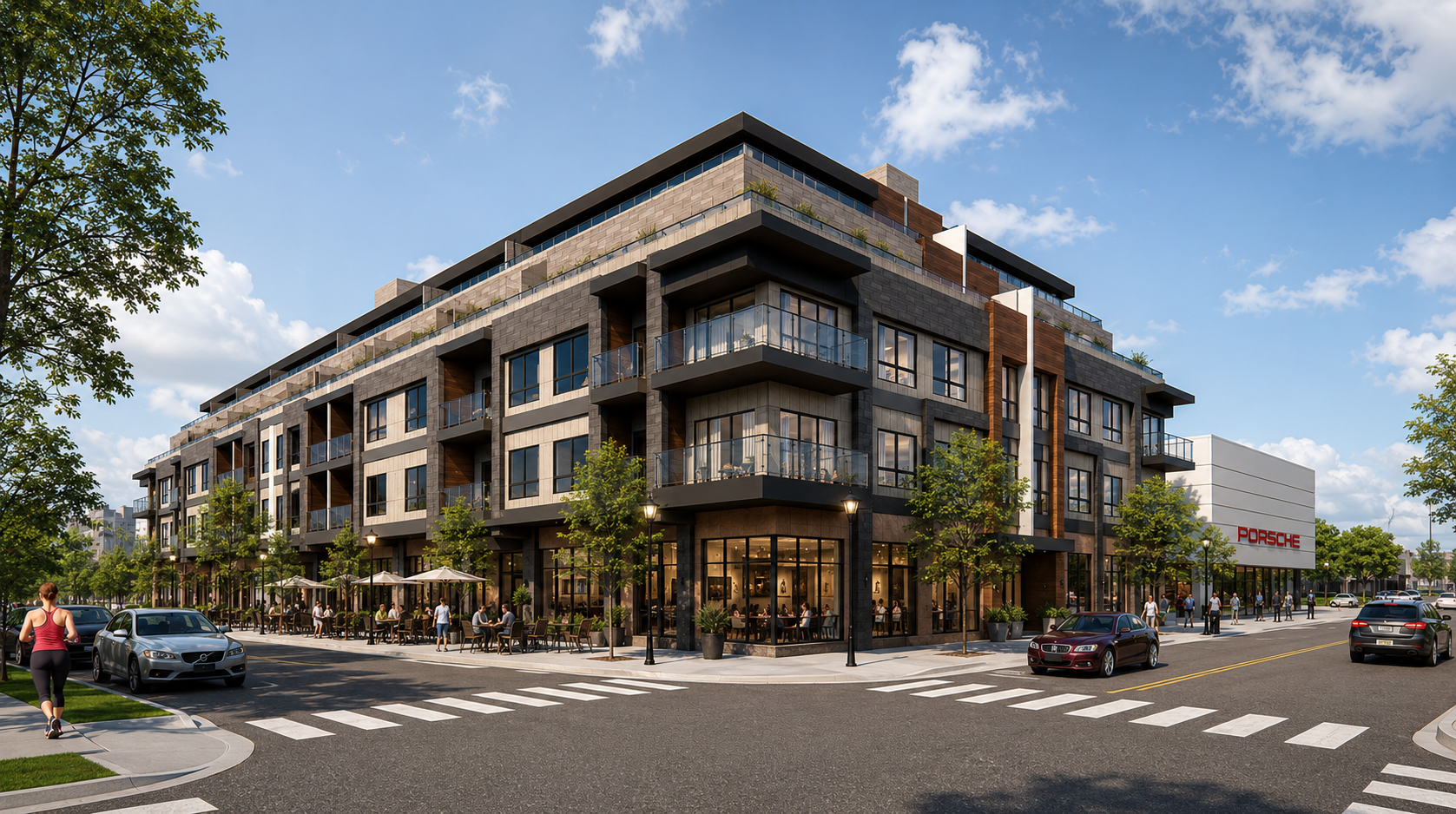 Mixed-use development at street level